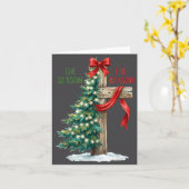 Carte Christmas Tree The Season Jesus Cross The Reason X (Fleur jaune)