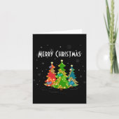 Carte Christmas Trees Snowflakes Whimsical Fun Red T Shi (Devant)