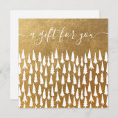 Carte Christmas Trees Vacances Gold Certificat cadeau (Devant / Derrière)