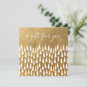 Carte Christmas Trees Vacances Gold Certificat cadeau (Debout devant)