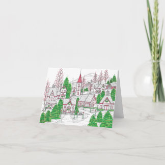 Carte Christmas Village Greeting Card