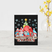 Carte Christmas With My Gnomies Plaid Gnome Group Pajama (Fleur jaune)