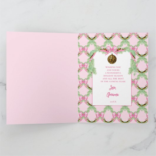 Carte Christmas Wreath Leopard  (Intérieur)