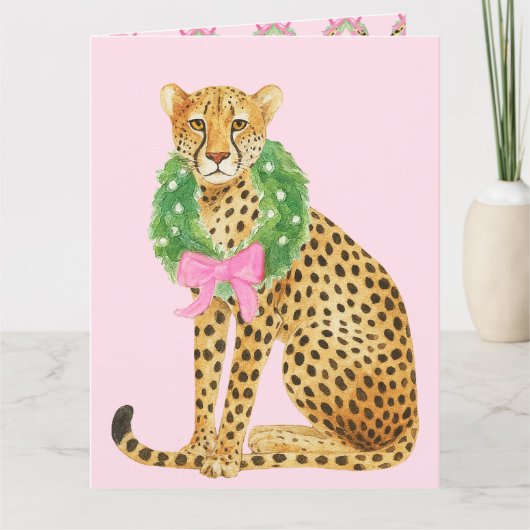 Carte Christmas Wreath Leopard (Devant)
