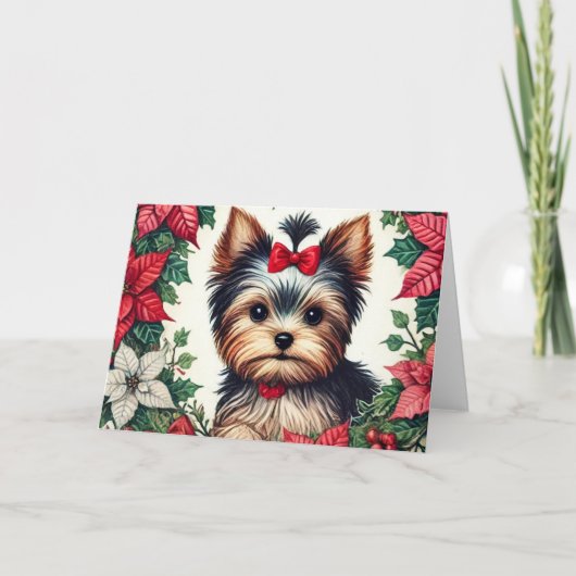 Carte Christmas Yorkie (Devant)