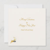 Carte Christmastime Deer Yellow Cream Flat Card (Dos)