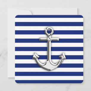 Carte Chrome Anchor on Navy Stripes