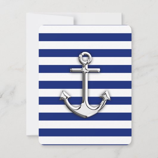 Carte Chrome Anchor on Navy Stripes (Devant)