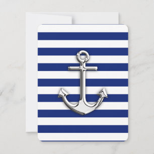 Carte Chrome Anchor on Navy Stripes