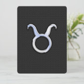 Carte Chrome Argent Comme Taurus signe Zodiac (Debout devant)