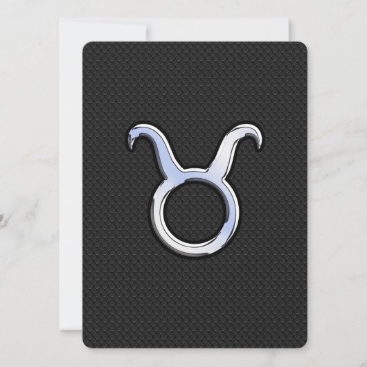 Carte Chrome Argent Comme Taurus signe Zodiac (Devant)