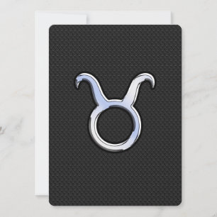 Carte Chrome Argent Comme Taurus signe Zodiac