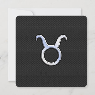 Carte Chrome Argent Comme Taurus signe Zodiac