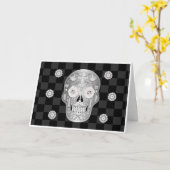 Carte Chrome Calavera (Rose blanche) (Fleur jaune)