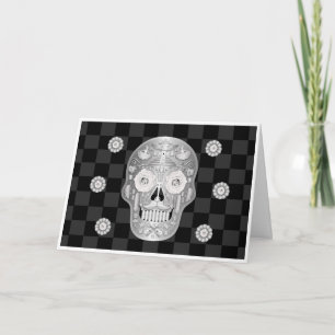 Carte Chrome Calavera (Rose blanche)