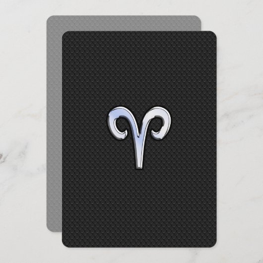 Carte Chrome Comme Aries Signe Zodiaque (Devant / Derrière)