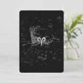 Carte Chrome comme Aries Zodiac Sign Vintage Hevelius (Debout devant)