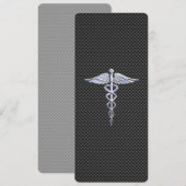 Carte Chrome Comme Caduceus Symbole Médicale Fibre de ca (Devant / Derrière)