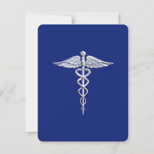 Carte Chrome Comme Caduceus Symbole Médicale Marine Déco (Devant)