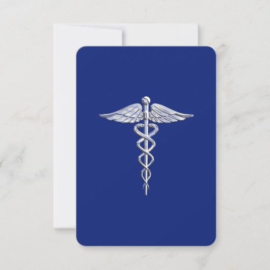 Carte Chrome Comme Caduceus Symbole Médicale Marine Déco (Devant)