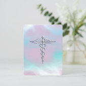 Carte Chrome Comme Caduceus Symbole Médicale Mère Pearl (Debout devant)