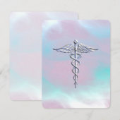 Carte Chrome Comme Caduceus Symbole Médicale Mère Pearl (Devant / Derrière)