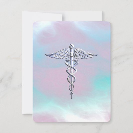 Carte Chrome Comme Caduceus Symbole Médicale Mère Pearl (Devant)