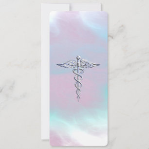 Carte Chrome Comme Caduceus Symbole Médicale Mère Pearl