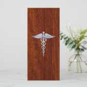 Carte Chrome Comme Caduceus Symbole Médicale Style Mahog (Debout devant)