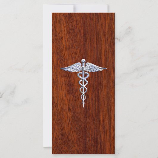 Carte Chrome Comme Caduceus Symbole Médicale Style Mahog (Devant)