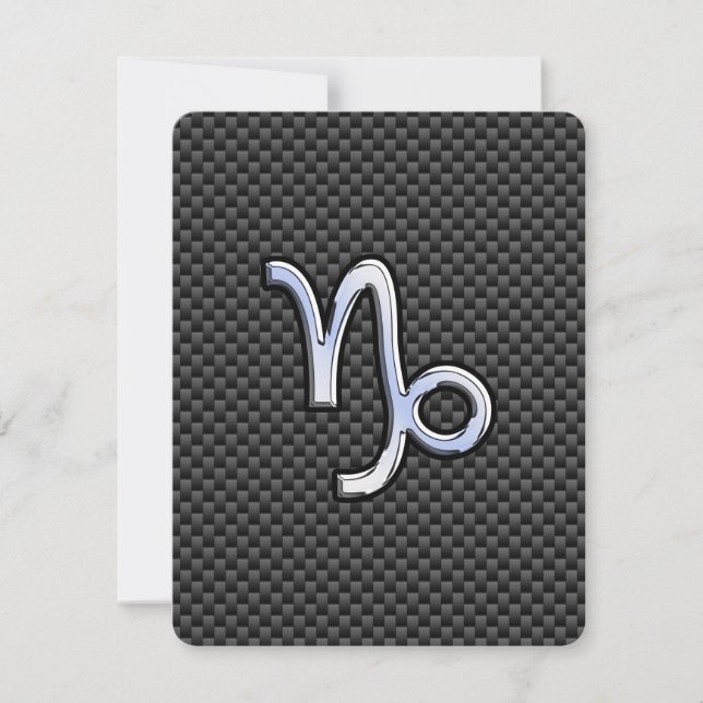 Carte Chrome comme Capricorn Zodiac Sign on Carbon Fiber (Devant)