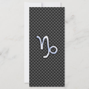 Carte Chrome comme Capricorn Zodiac Sign on Carbon Fiber