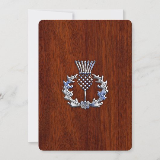 Carte Chrome comme le chardon sur le style en bois d'aca (Devant)