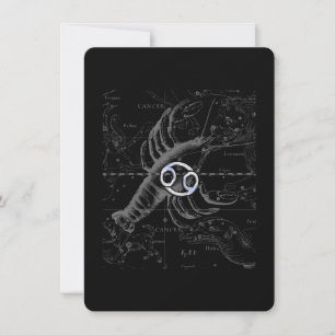 Carte Chrome comme signe du cancer Zodiac sur Hevelius