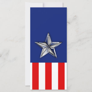 Carte Chrome Comme Silver Star Festive Couleurs patrioti