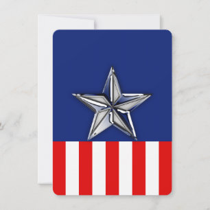 Carte Chrome Comme Silver Star Festive Couleurs patrioti