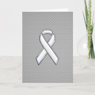 Carte Chrome Comme White Ribbon Sensibilisation Fibre de