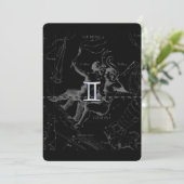 Carte Chrome d'argent comme Gemini Zodiac Connexion Heve (Debout devant)