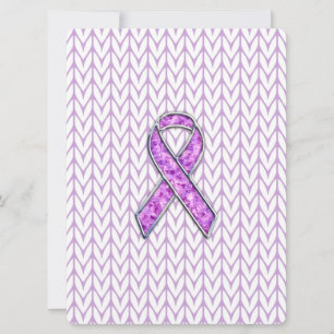 Carte Chrome style Crystal Pink Ribbon Awareness Knit