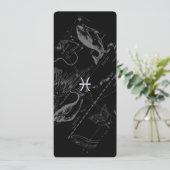 Carte Chrome Style Pisces Symbole Zodiac sur Hevelius (Debout devant)