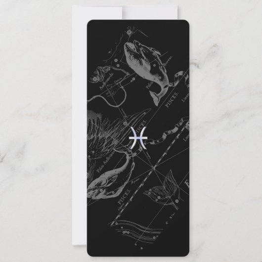 Carte Chrome Style Pisces Symbole Zodiac sur Hevelius (Devant)