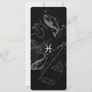 Carte Chrome Style Pisces Symbole Zodiac sur Hevelius