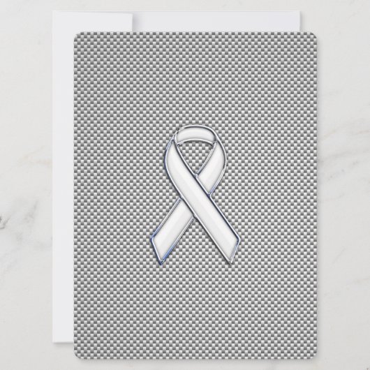 Carte Chrome White Ribbon Sensibilisation Fibre de carbo (Devant)