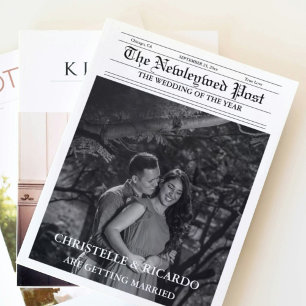 Carte Chronologie du Mariage de journal et infographie d