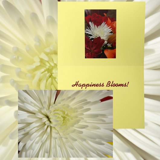 Carte Chrysanthème blanc floral photographique