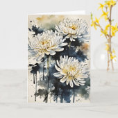 Carte Chrysanthème - Fleurs à l'aquarelle (Fleur jaune)