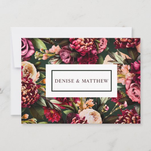 Carte Chrysanthème romantique sur Emerald (Devant)