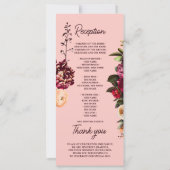 Carte Chrysanthème romantique sur Gossamer Pink (Dos)