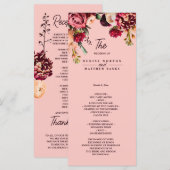 Carte Chrysanthème romantique sur Gossamer Pink (Devant / Derrière)