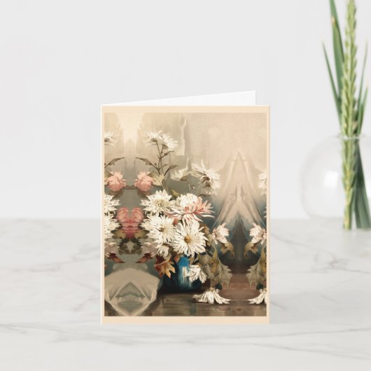 Carte Chrysanthèmes, anniversaire (Devant)